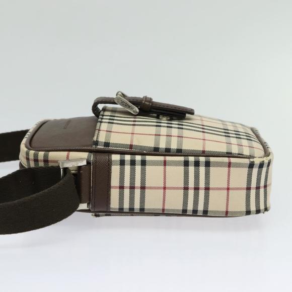 BURBERRY Nova Check Shoulder Bag Canvas Beige Silver Auth ep9111 - Picture 4 of 16